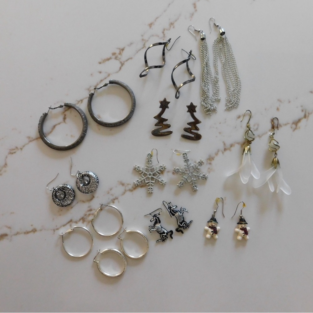 Silver and Gold Women's Earring Set